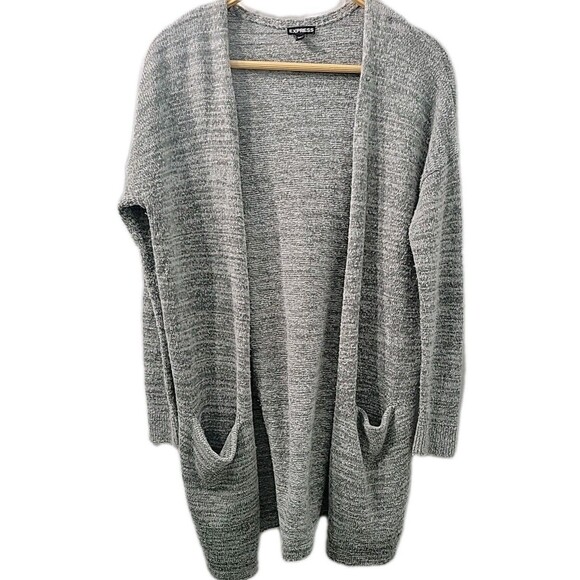 Express Women's Grey  Light Open Front Cardigan Sweater, size M - Picture 1 of 7